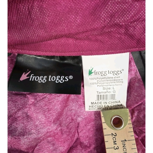 Frogg Toggs Womens Large Pink Rain Jacket Ultra Lite Full Zip Hood‎ Coat Majenta - Picture 5 of 5